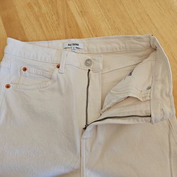 RE/DONE Originals 70's Straight Jean Vintage White - sz 26 NWT (FLAWS) - Picture 5 of 11